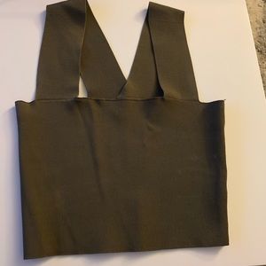 Army green LF crop top!